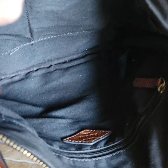 Fossil black and brown pebbled leather crossed bag - Picture 11 of 14